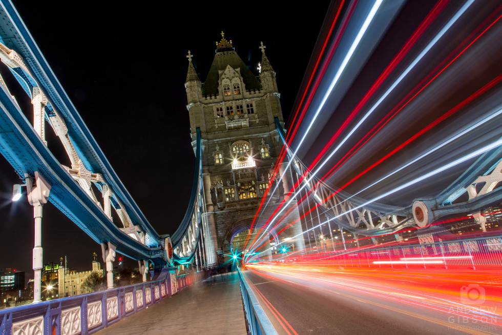 Light trails - Tower Bridge, London