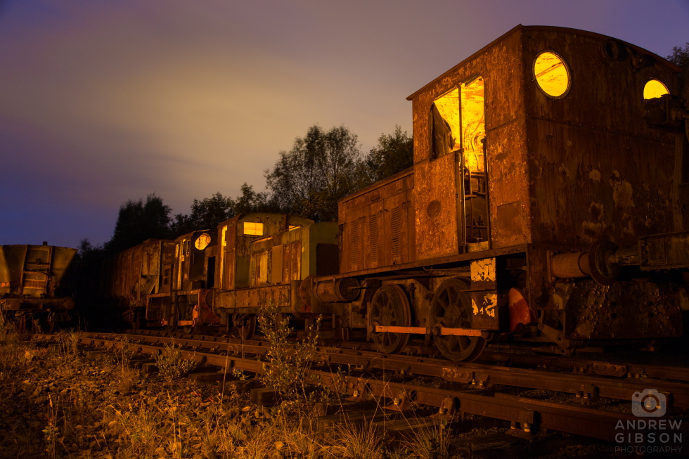 Ghost Trains - light painting the Dunaskin Ironworks trains