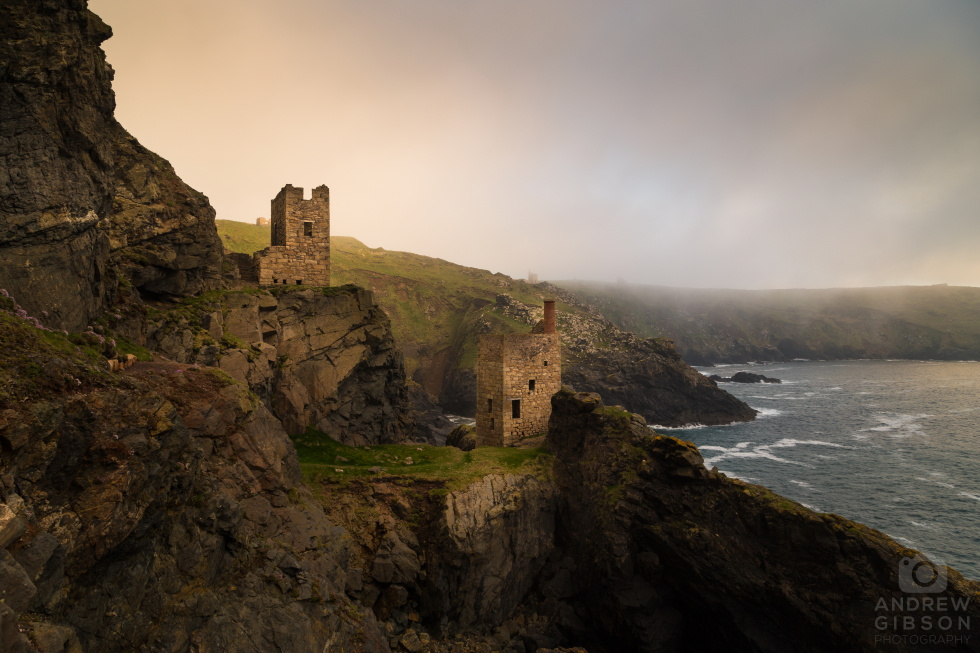 Sunset in Sea Mist - Crown Engine Houses, Botallack