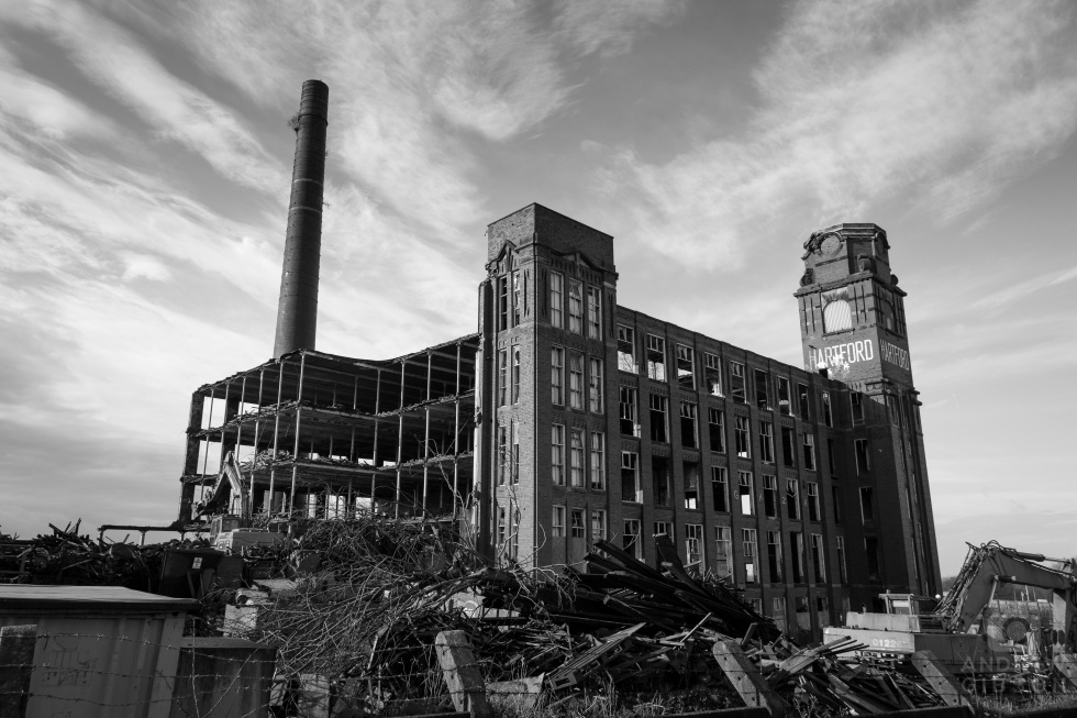 Hartford Mill demolition - north east full view
