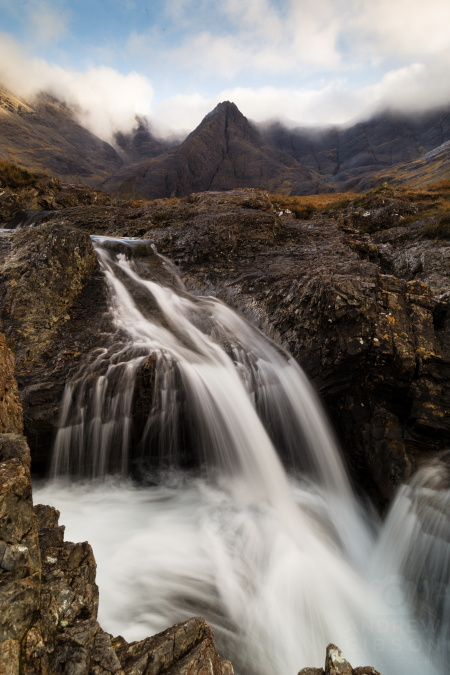 A waterfall at the Fairy Pools